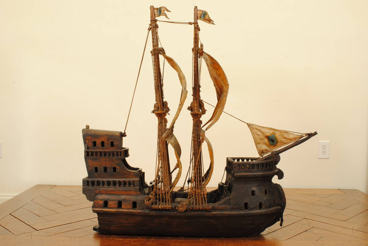 A carrack or nau was a three- or four-masted sailing ship developed in the 15th century by the Genoese for use in commerce. They were widely used by Europe's 15th-century maritime powers, from the Mediterranean to northwest Europe, although each