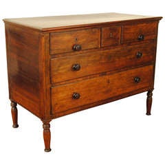Antique A Portuguese Early 19th Century Walnut 5-Drawer Commode