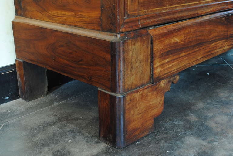 A 2ndq 19thc Beautifully Figured French Solid Walnut Two Door, 4-Drawer Armoire 3