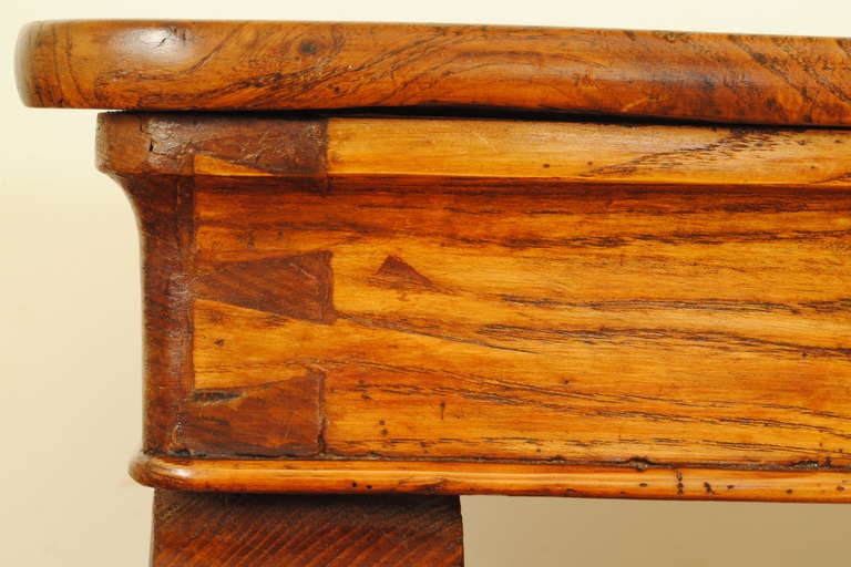 French Restauration Period, 2nd Q. 19th C. , Elmwood One Drawer Console Table 1