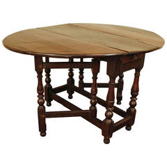 George II Oak 1-Drawer GateLeg Table