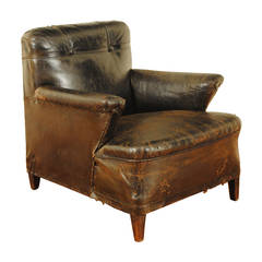 An Italian Late Neoclassic, 2nd quarter 19th century, Leather Club Chair
