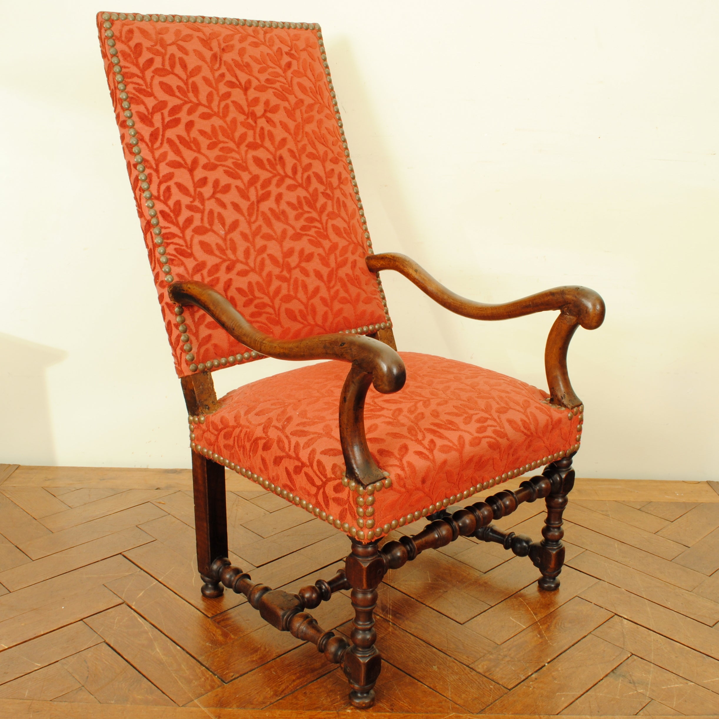 Louis XIII Carved and Turned Walnut Fauteuil