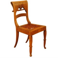 Italian Neoclassical Period 19th Century Walnut and Inlaid Side Chair