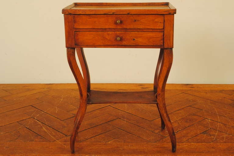 Neoclassical A French Late Neoclassic Walnut Two-Drawer Table from 19th Century