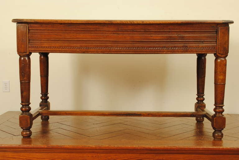 A French Louis XIII Style, 19th Century, Carved Walnut 2-Drawer Table 3