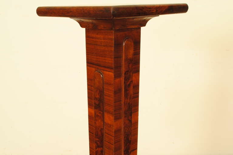 Mid-20th Century An Italian Walnut Veneered Pedestal, Art Deco Period,