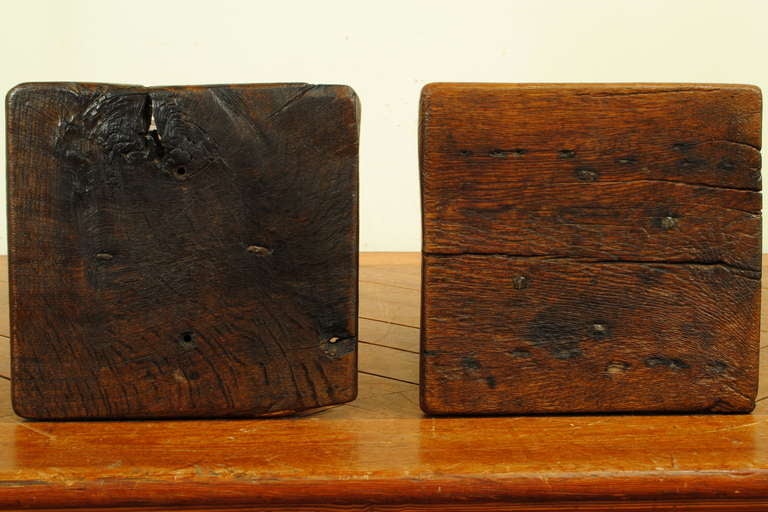 A Pair of 17th Century Gothic Inspired Elmwood Tabourets 2