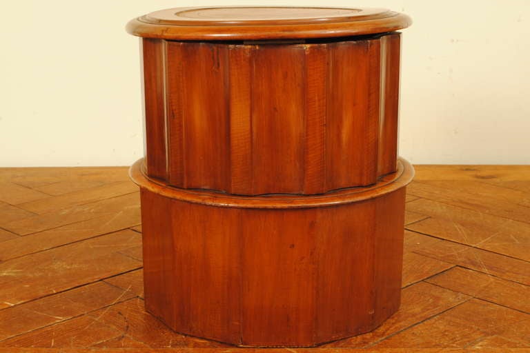 Column Shaped Library Step of Walnut and Leather 1