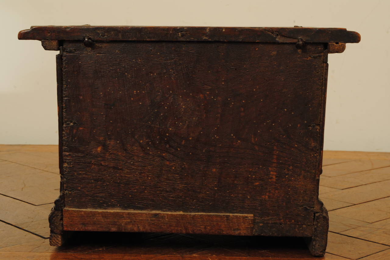18th Century and Earlier Italian Baroque Walnut Paneled Box, 17th Century