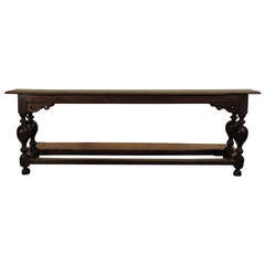 An English Dark Oak Late Renaissance, 16th Century, Long Bench