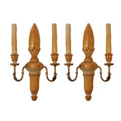 A Pair of Early 20th Century Italian LXVI Style 2-Light Sconces