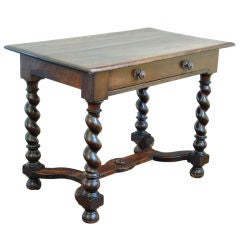 Antique A French LXIII Period Walnut One Drawer Table