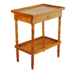 A French Light Walnut Louis Philippe 2-Tier Galleried Table