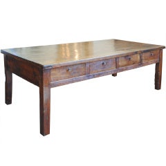 A French Neoclassical Walnut 8-Drawer Table