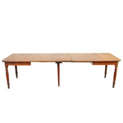 Antique Slender Louis Philippe Cherrywood Extension Kitchen Dining Table