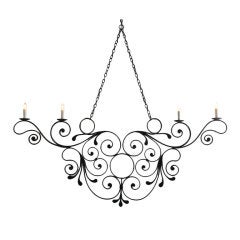 Antique An Italian Wrought Iron 19th Century & Later 4-Light Chandelier