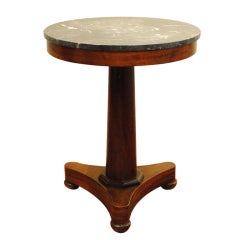 A Late French Empire Period Mahogany and Marble Top Table