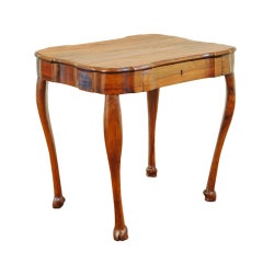 An Italian LXIV Period Olivewood 1-Drawer Table with Hoof Feet