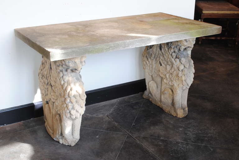 A Continental Early 20th Century Cast Stone Garden Table