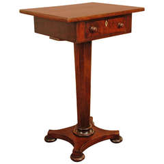 An English Mahogany Late Regency Period One Drawer Table
