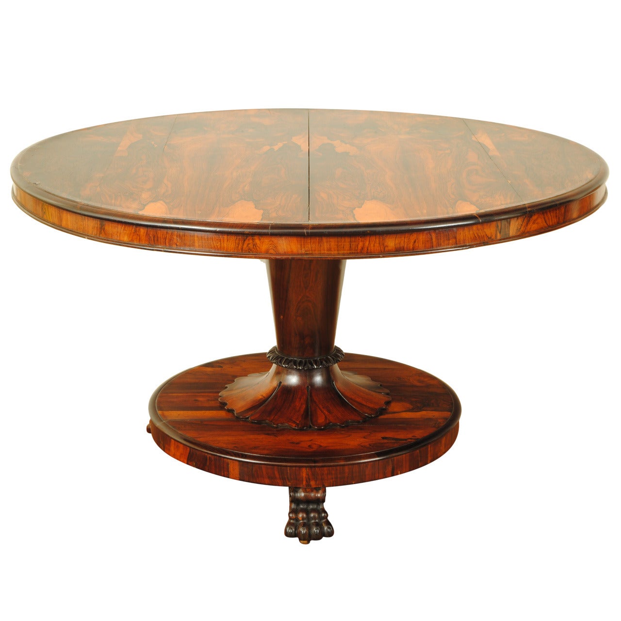English William IV Rosewood Tilt-Top Center Table, 19th Century