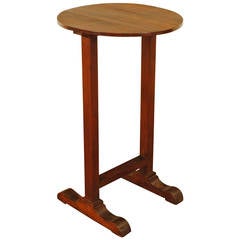 Interesting French Side Table with Trestle Form Feet, Mid-19th Century