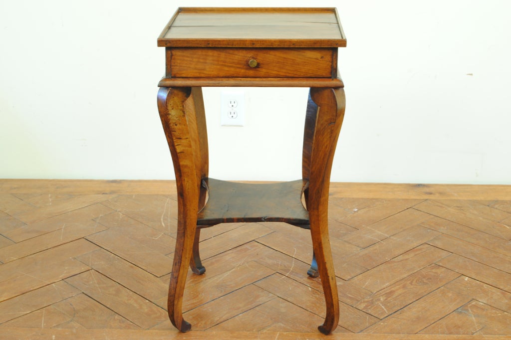 An Elegant French Late Neoclassical Period Walnut 1-Drawer Table