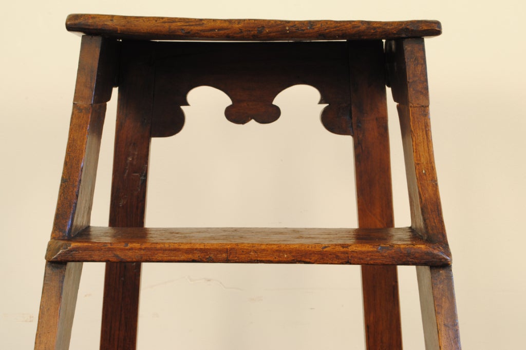 An Italian Early 18th Century Pinewood Folding Library Ladder 1