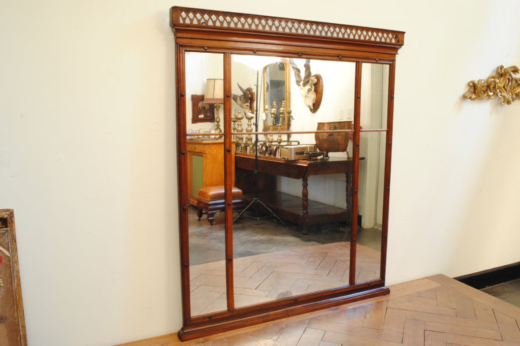 Italian Directoire Period Fruitwood Reticulated Mirror