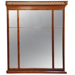 Antique Italian Directoire Period Fruitwood Reticulated Mirror
