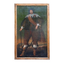 A 17th Century Spanish Life-Size Oil on Canvas of a Nobleman