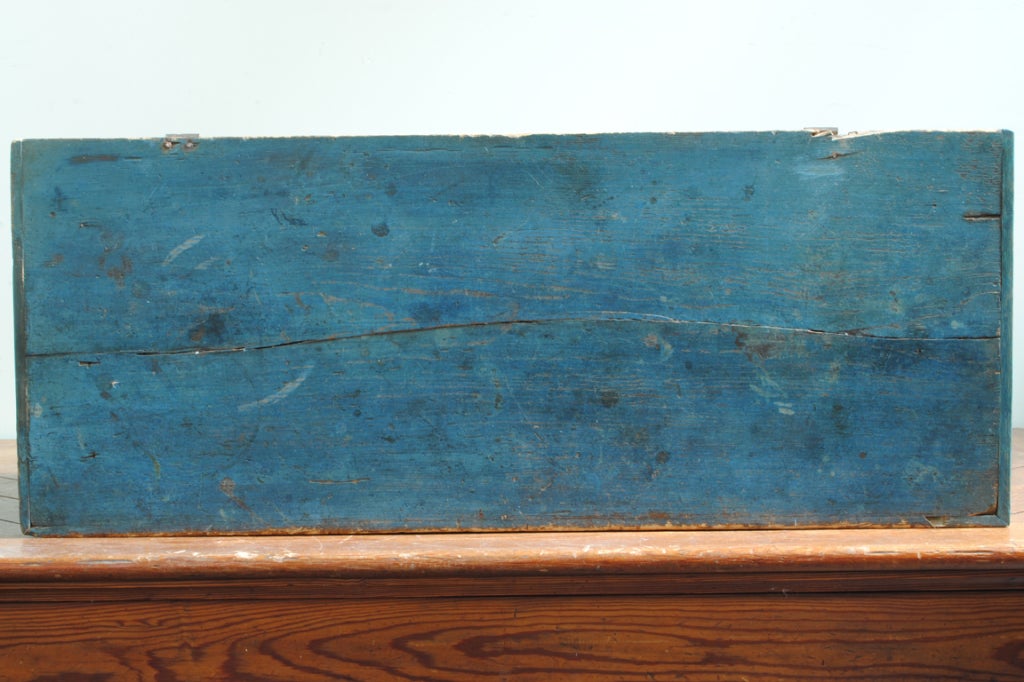 An 18th/19th Century American Blue Painted Trunk 3