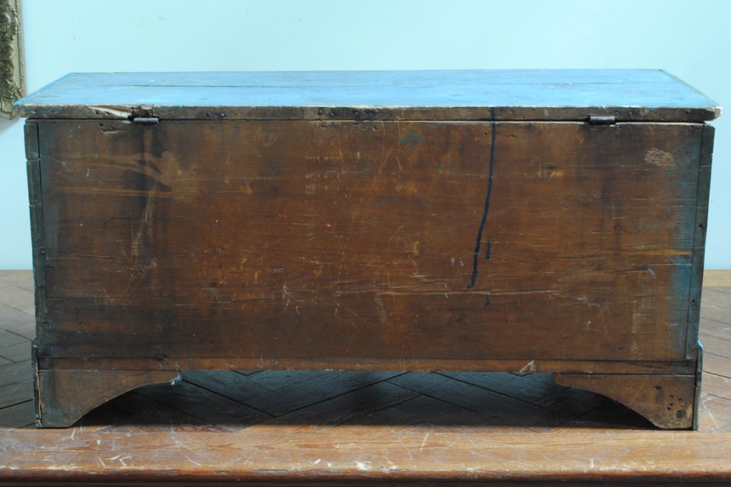 An 18th/19th Century American Blue Painted Trunk 4
