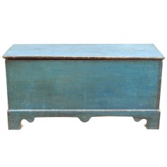 An 18th/19th Century American Blue Painted Trunk