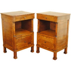 A Pair of Early 19th Century Walnut Veneer Bedside Commodes