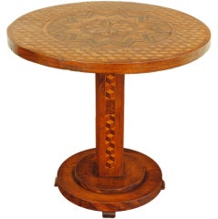 Antique An Italian 19th Century Parguetry Veneered Pedestal Table
