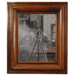 Antique A French Late Baroque Light Walnut Mirror