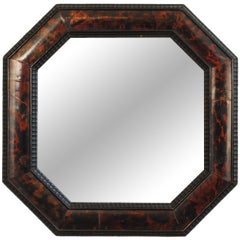 A 19th Cen Italian Baroque Style Tortoise Shell Octagonal Mirror