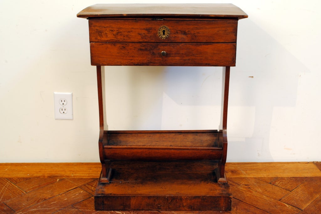 A French 2nd Quarter 19thc Louis Philippe Walnut Sewing Table