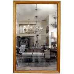 A French Late Neoclassical Period Large Giltwood Mirror