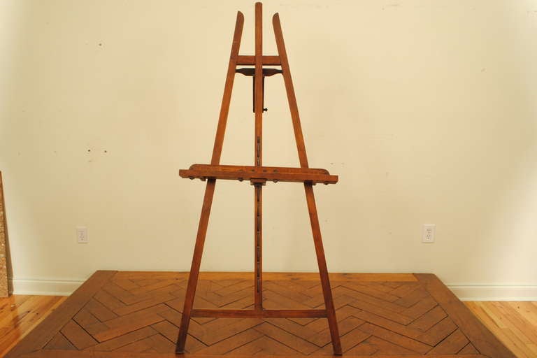 A Continental Walnut Early 20th Century Adjustable Display Easel