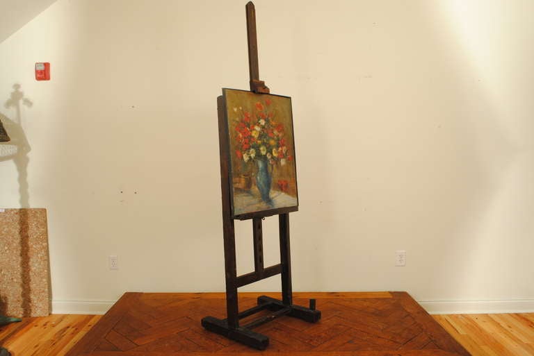 An 18th/19th Century Italian Stained Pinewood Adjustable Painter's Easel