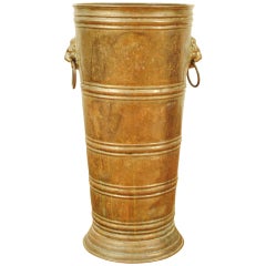 A French Late Neoclassical Brass on Copper Umbrella Stand