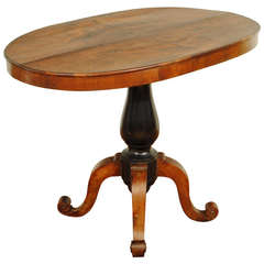 Antique An Italian, Lombardia, Walnut and Ebonized Oval Table, 2nd Quarter 19th Century