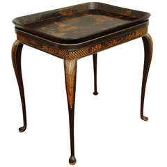 Chinoiserie Decorated Papier Mache Tray Table, English 19th/20th Century