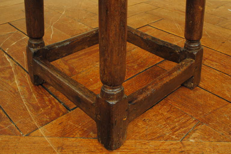 A Pair of English Walnut and Oak Joint Stools, Late 17th to Early 18th Century 1