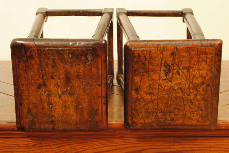 A Pair of English Walnut and Oak Joint Stools, Late 17th to Early 18th Century 2
