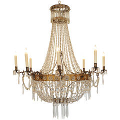 Italian, Veneto, Empire Gilt Iron and Gesso Eight-Light Chandelier