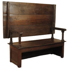 Italy, Northwest, Provincial Oak Table Bench, 19th Century